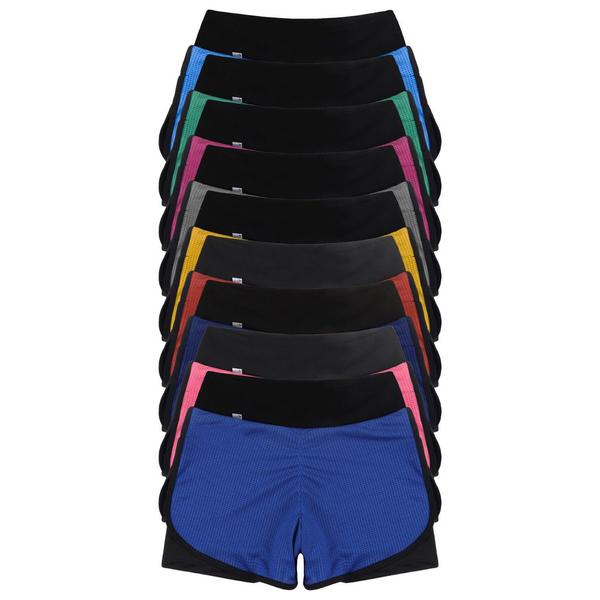 Imagem de Short Esportivo Duplo Feminino Dryfit Duas cores Academia 