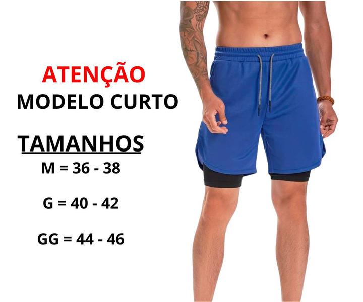 Imagem de Short Esportivo Masculino com Bolso Oculto para Celular Bermuda Térmica com Compressão Calção de Academia Corrida