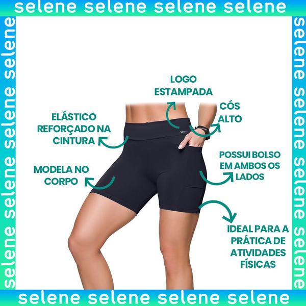 Imagem de Short Feminino Fit Fitness Selene Com Bolso Lateral Para Exercícios Academia