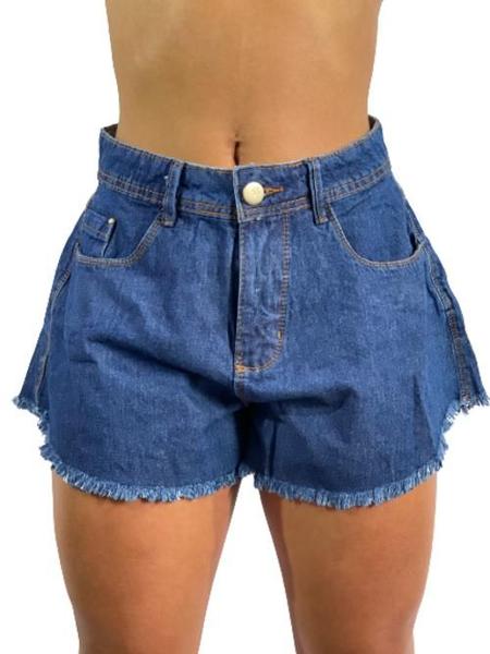 Imagem de Short Jeans Feminino Godê Estilo Blogueira Diversos Tecidos Excelente Caiemento C38