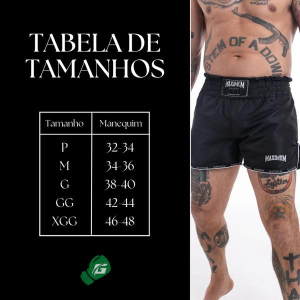 Imagem de Short Muay Thai Kickboxing Calção Bermuda Maximum Tailandês