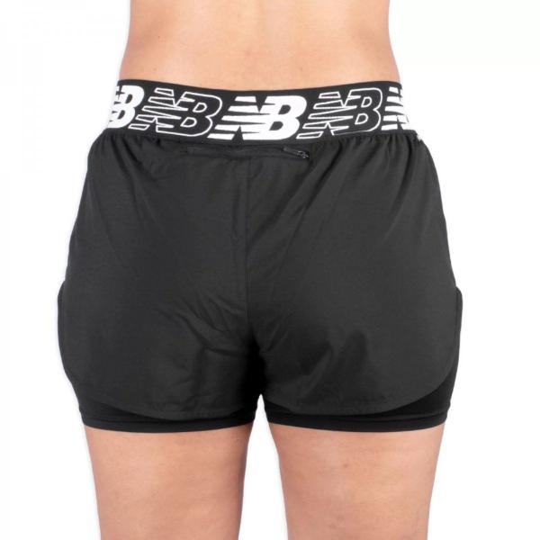 Imagem de Short New Balance Duplo Relentless - feminino - preto