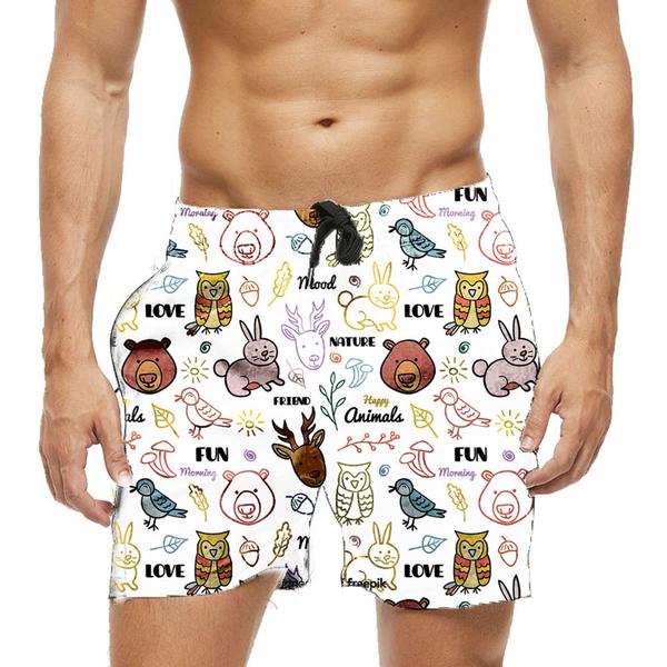 Imagem de Short Praia Shorts Banho Bermuda Verão Live Friend Animal Fun 934