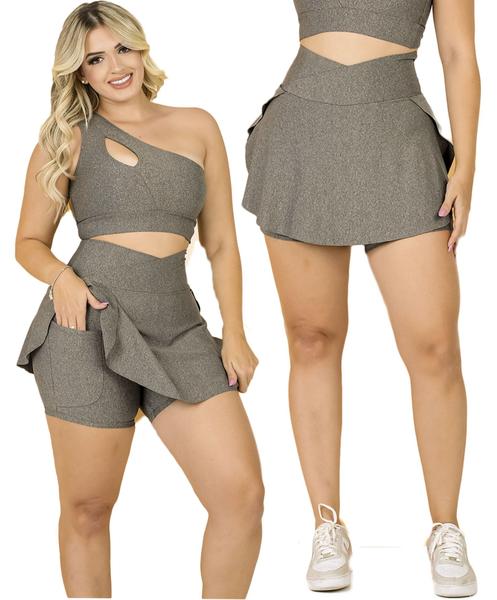 Academia Fitness Short Saia Para Academia Feminino Academia Roupa