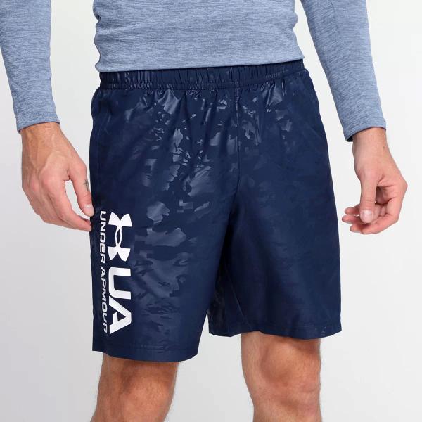 Imagem de Short Under Armour Woven Emboss Masculino - Marinho e Branco