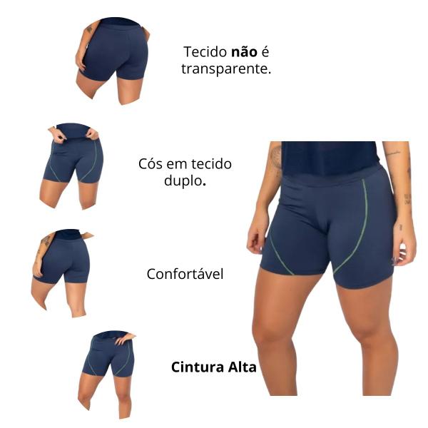 Imagem de Shortinho Cintura Alta Modelada Não Transparente Para Malhar