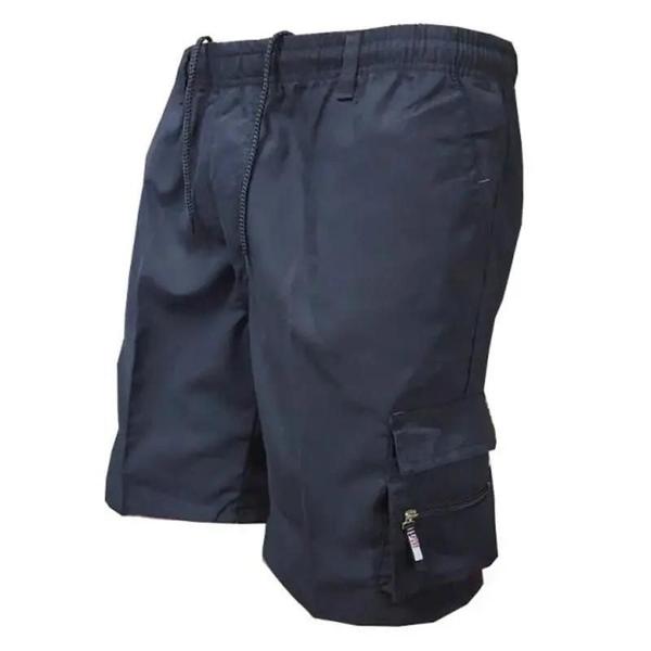 Imagem de Shorts Cargo Masculinos com Cintura Elástica - Multibolsos, Ajuste Solto para Ciclismo e Atividades ao Ar Livre