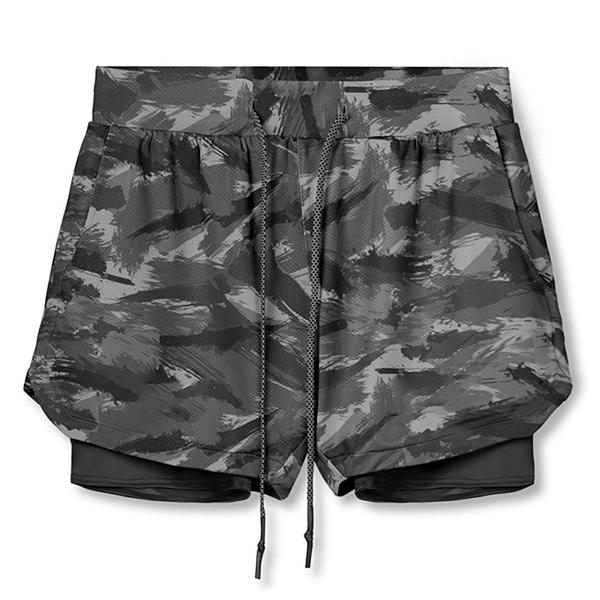 Imagem de Shorts Corrida Masculino Bolso Celular Bermuda Compressão