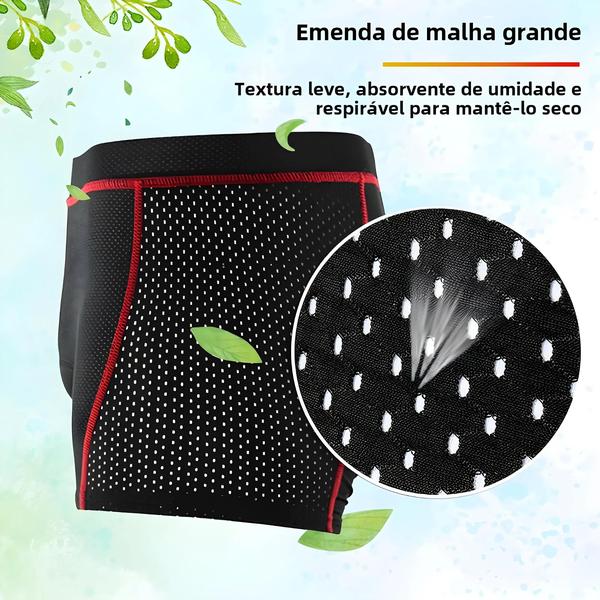 Imagem de Shorts de Ciclismo Masculino com Almofada de Gel 5D - Respirável e à Prova de Choque