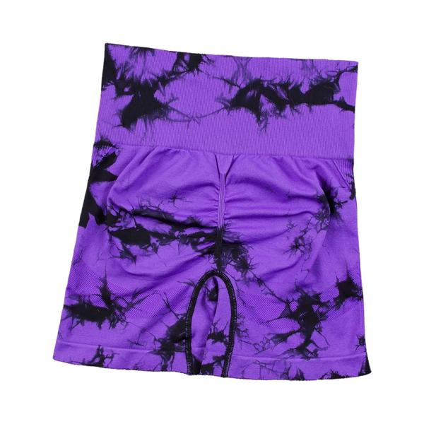 Imagem de Shorts de Cintura Alta Sem Costura Tie Dye - Fitness e Esporte para Mulheres