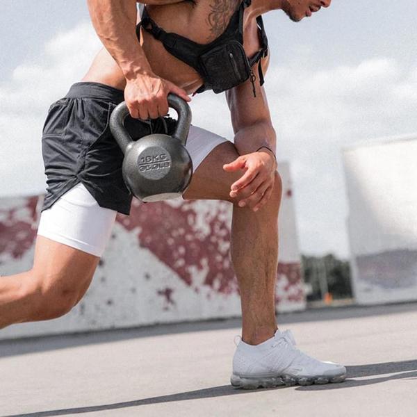 Imagem de Shorts de Ginástica Masculino 2 em 1 - Secagem Rápida para Treino e Fitness