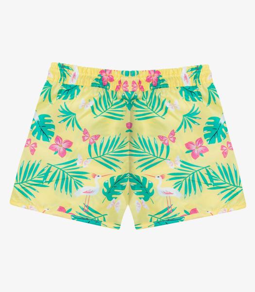 Imagem de Shorts Feminina Tactel Estampado Rovitex Kids Amarelo