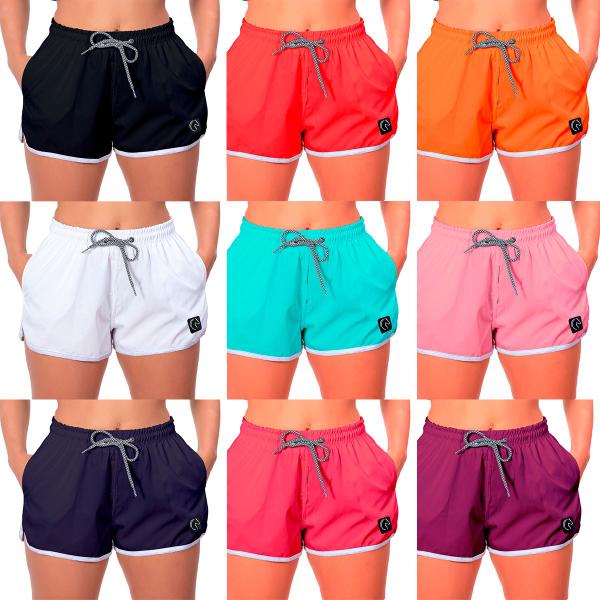 Imagem de Shorts Feminino Básico Moda Praia Casual Treino Academia Soltinho Seca Rápido Cores Diversas