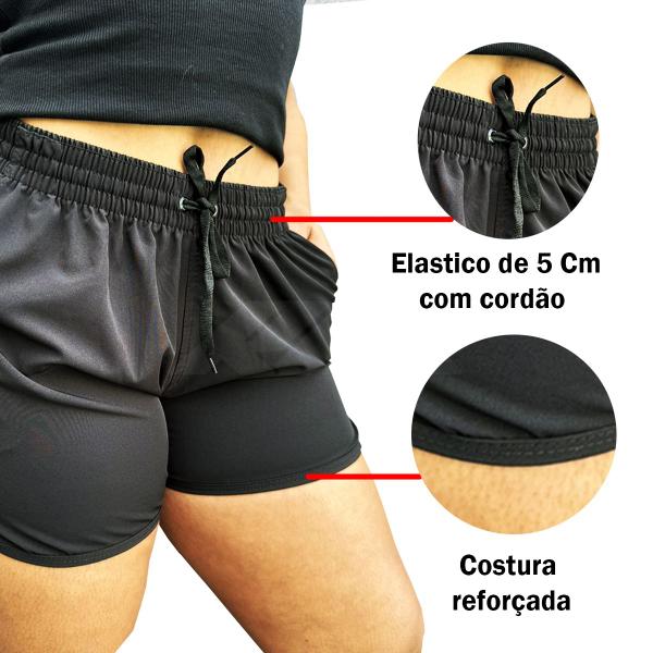 Imagem de Shorts Feminino Dry fit Tactel com Elastano versatilidade para Academia, Treino e Praia