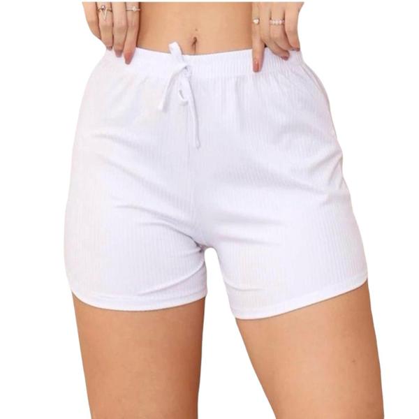 Imagem de Shorts feminino malha canelada ideal para uso diario e saida de paria 