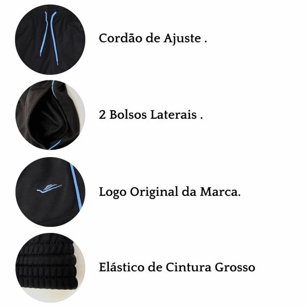 Imagem de Shorts Masculino Calção Futebol Francioni 2 Bolsos P Preto Premium Elite