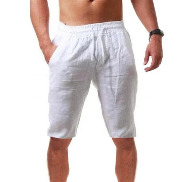 Imagem de Shorts Masculinos de Verão - Algodão e Linho Respirável - Tamanhos S-3XL