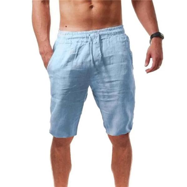 Imagem de Shorts Masculinos de Verão - Algodão e Linho Respirável - Tamanhos S-3XL