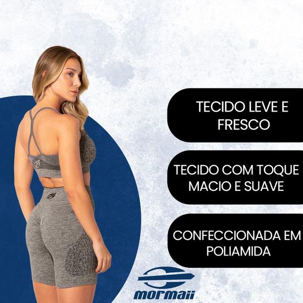 Imagem de Shorts Mormaii Estampada Para Academia Feminina Sem Costura Fitness Sport Básica