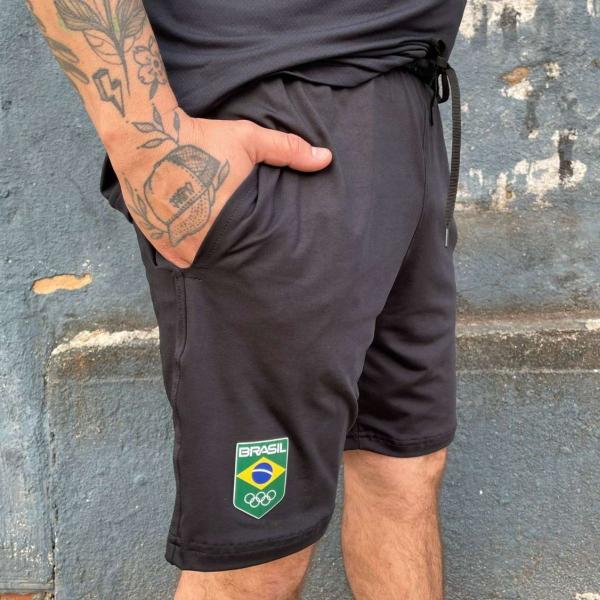 Imagem de Shorts Mormaii Masculino Time Brasil Elástico Preto