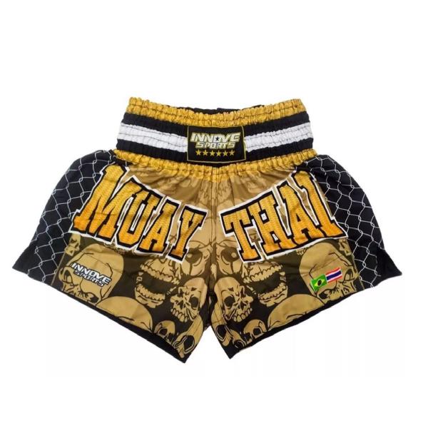 Imagem de Shorts Muay Thai Kick Boxing Yellow Devil Skull