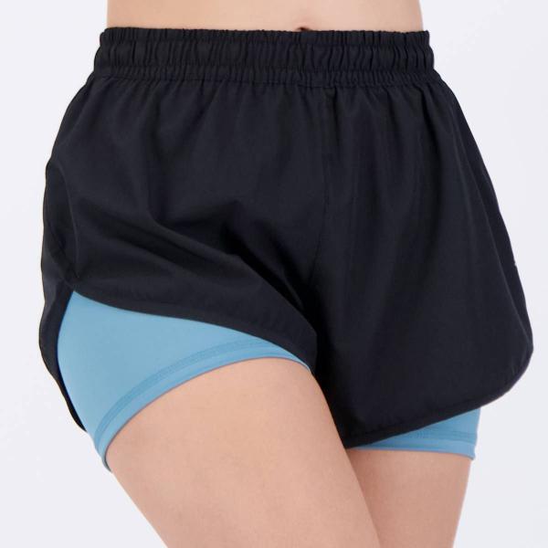 Imagem de Shorts Puma 2 em 1 Feminino Preto e Azul