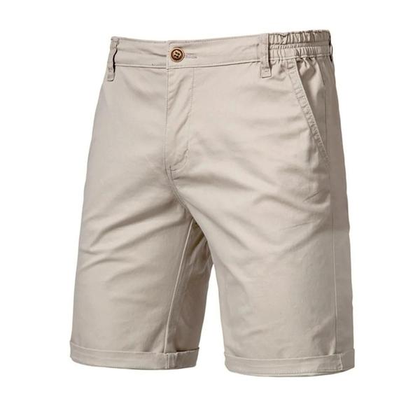 Imagem de Shorts Sociais Masculinos 100% Algodão - Cintura Elástica - Casual e para Negócios - 10 Cores