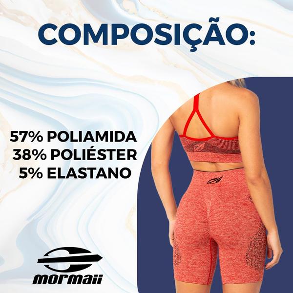 Imagem de Shorts Sport Básica Fitness Feminina Mormaii Para Academia Sem Costura Esporte Estampada