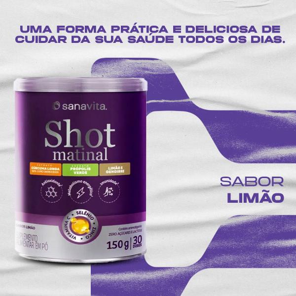 Shot matinal - limão - lata 150g - sanavita Imagem de Shot matinal - limão - lata 150g - sanavita