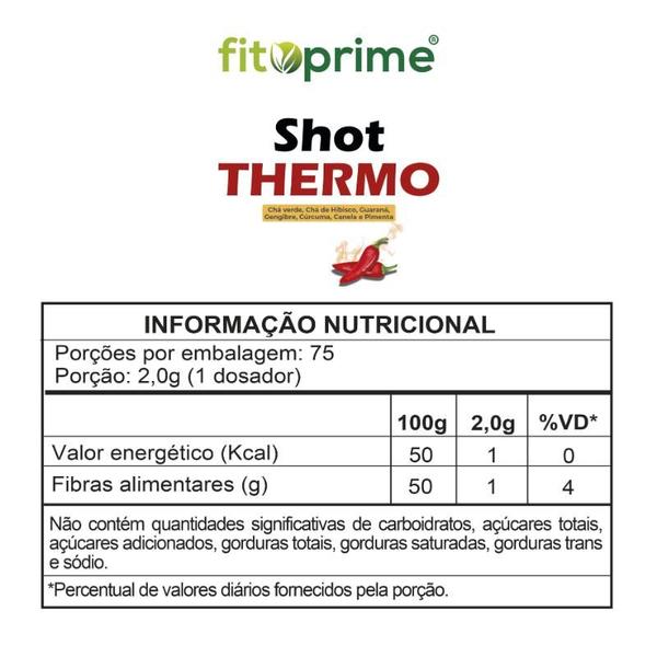 Imagem de Shot Thermo com Especiarias Chá Verde Hibisco Guaraná Gengibre Canela e Pimenta 150g Fitoprime