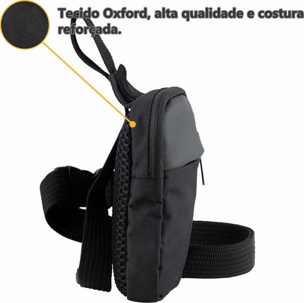 Imagem de Shoulder Bag Bolsa Mini Pochete Viagem Passeio Treino Academia Celular Carteira Tiracolo Lateral