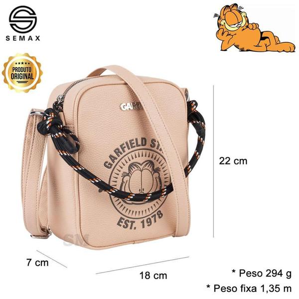 Imagem de Shoulder Bag Garfield Bolsa Transversal Bege - Semax