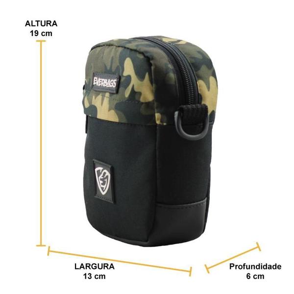 Imagem de Shoulder Bag Pequena Bolsa Pochete Tática Tiracolo Peitoral Transversal Lateral Multifuncional