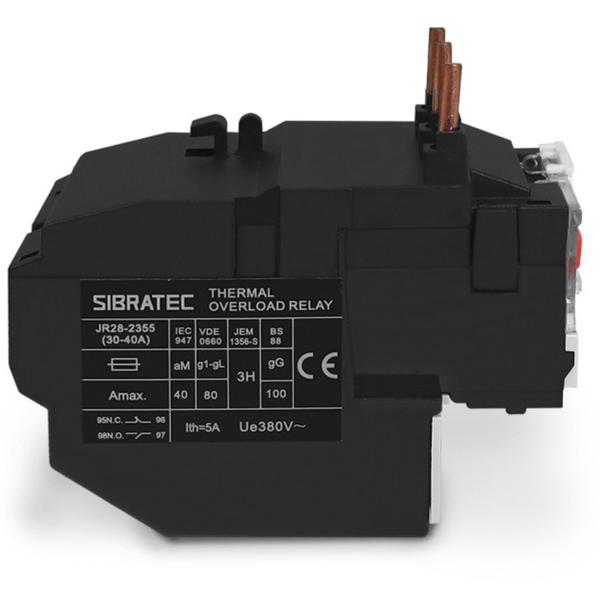 Imagem de SIBRATEC Relé Térmico JR28-2355 Ajuste 30~40A para Contator IC25 E IC32