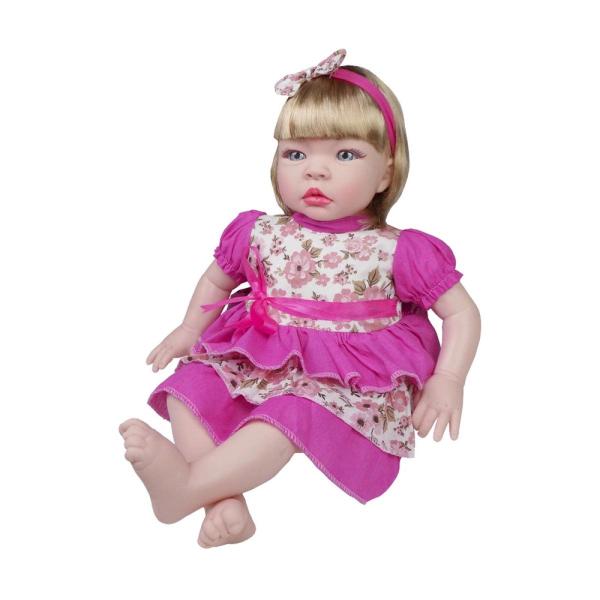 Imagem de Sid-Nyl Baby Kiss Boneca Realista 51cm Loira Baby Reborn