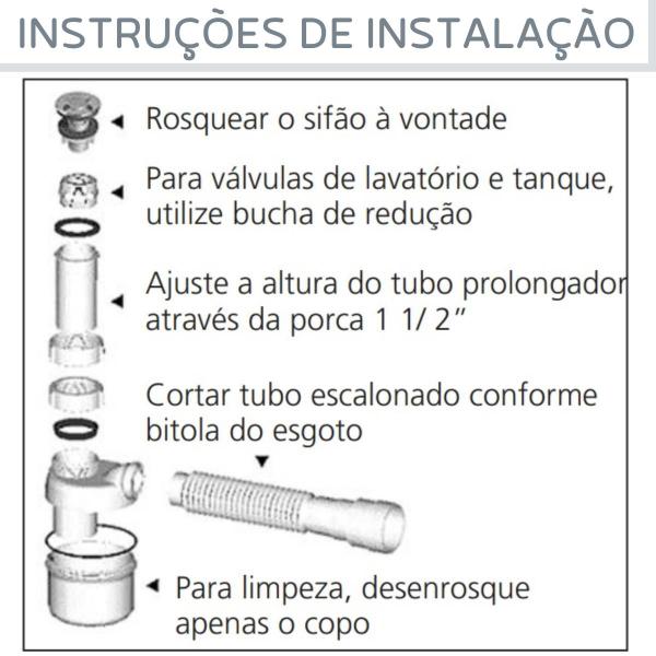 Imagem de Sifão Com Copo Universal Tigre Kit Com 3un Para Pia de Cozinha Branco Ajustável Sifao Sanfonado de Pia Sifão Para Lavatório ou Tanque.