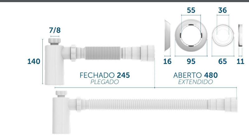 Imagem de Sifao Copo Metalizado Para Lavatorio