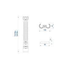 Sifão Extensível Cromado Para Tanques E Pias Censi 74cm Imagem de Sifão Extensível Cromado Para Tanques E Pias Censi 74cm