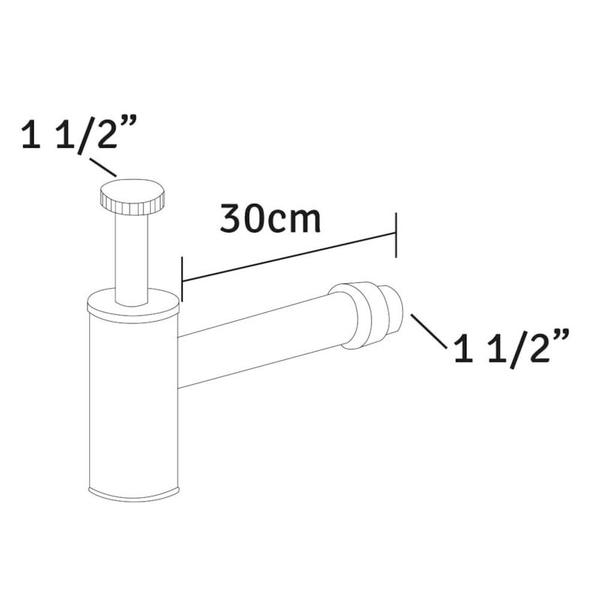 Imagem de Sifão para Cozinha 1.1/2 X 1.1/2 X 30cm Fabrimar - Tigre Metais