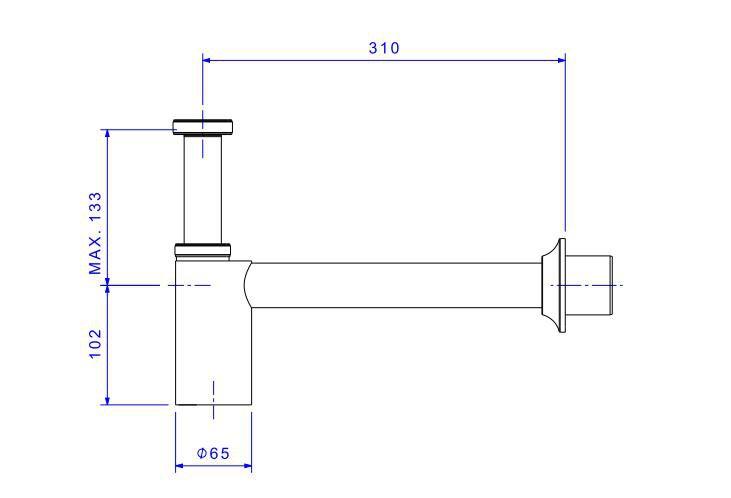 Sifão para Cozinha e Tanque 1 1/4 Cromado - Deca Imagem de Sifão para Cozinha e Tanque 1 1/4 Cromado - Deca