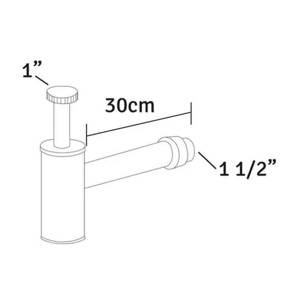 Sifão Para Lavatório 1x1 1/2x30 Saida Dn 40 Fabrimar Imagem de Sifão Para Lavatório 1x1 1/2x30 Saida Dn 40 Fabrimar