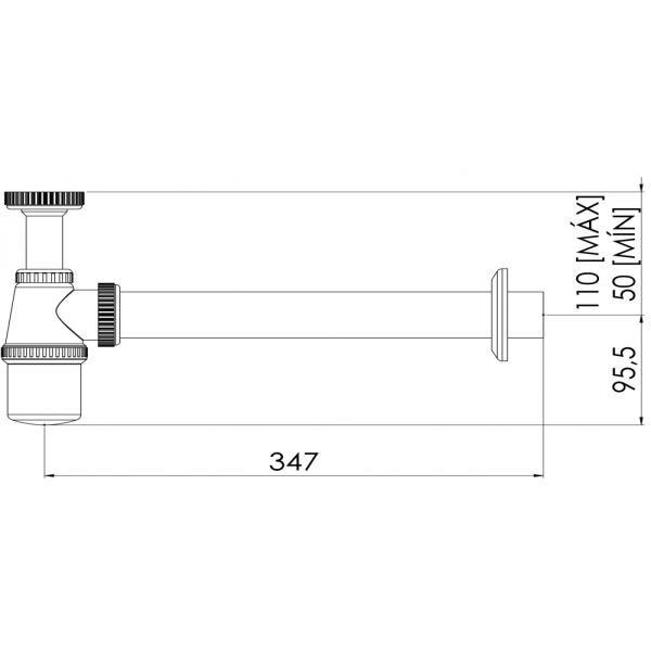 Imagem de Sifão Plástico Tanque 1.1/4x2  VSP137WWG