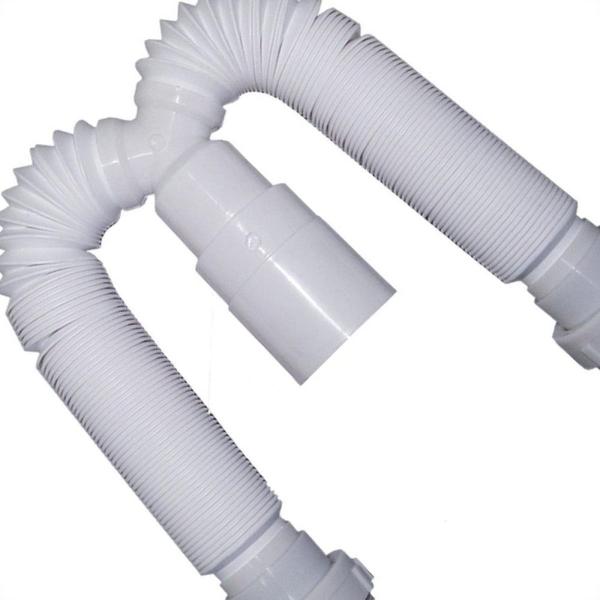 Imagem de Sifao Pvc Duplo Delflex Sanfonado Arruela Pvc Sf D