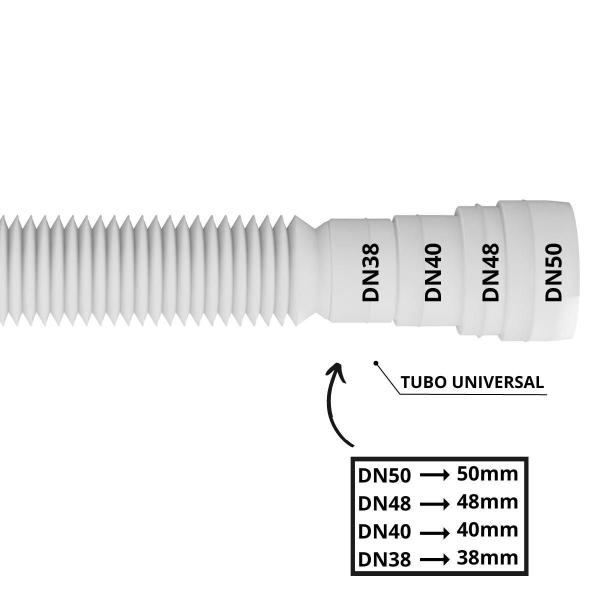 Imagem de Sifão Sanfonado Com Copo 49Cm Branco Astra Kit Com 3 Un