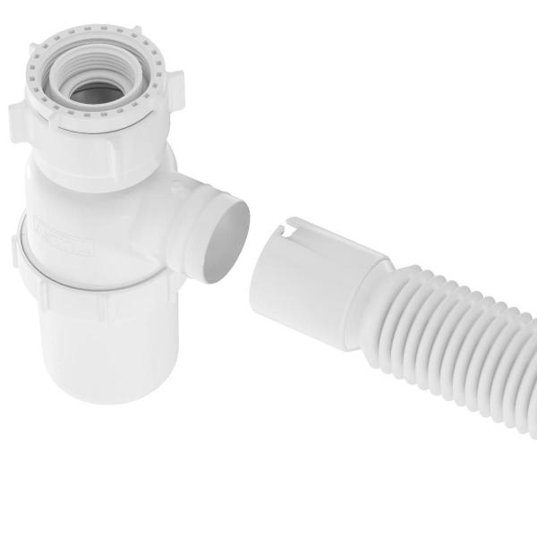 Imagem de Sifão Sanfonado Com Copo 49Cm Branco Astra Kit Com 3 Un