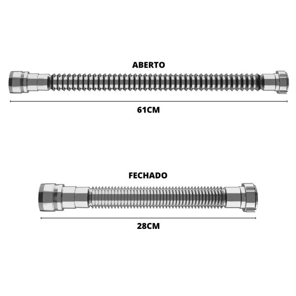 Imagem de Sifão Sanfonado Universal 61cm Cromado  Astra  Kit C/ 5 Un