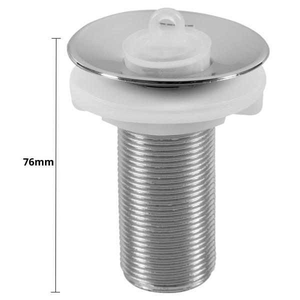 Imagem de Sifão Sanfonado Universal 61cm Prata + Válvula de Lavatório 7/8" Com Tampa Cromada + Veda Rosca