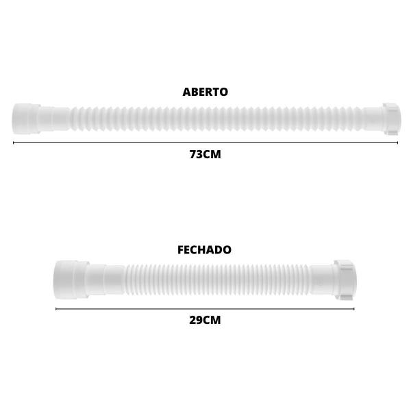 Imagem de Sifão Sanfonado Universal 73Cm Branco Valeplast