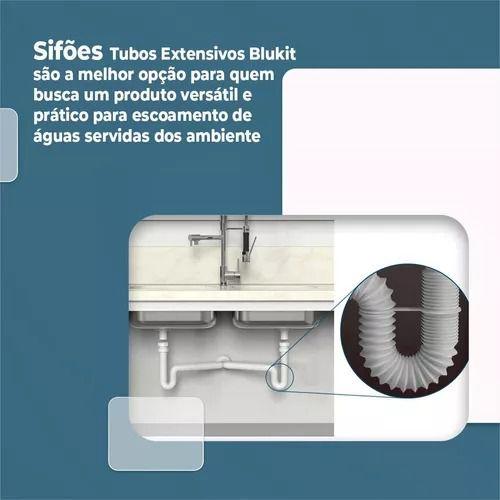 Imagem de Sifão Sanfonado Universal Duplo Branco Pvc 1.1/4