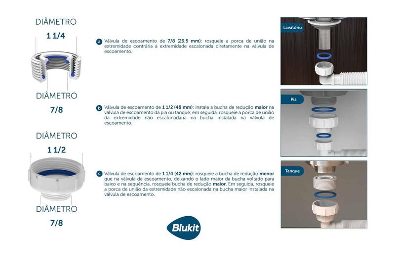 Imagem de Sifão Universal De Parede Compacto Com Copo Limpeza Completo